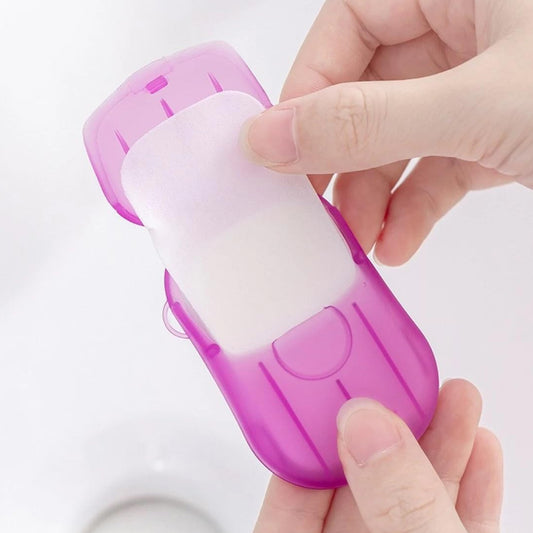 Portable Easy Carry Travel Paper Soap Sheet With Mini Box (20 Sheets In A Pack Approx Mix Color)