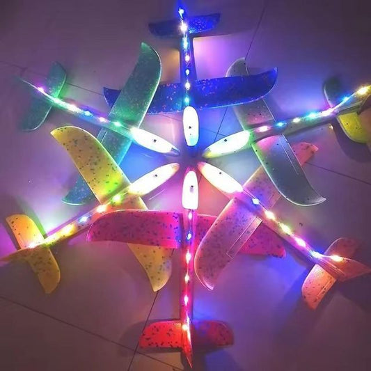 33cm Big Flash Glider Foam Plane – LED Light-Up Flying Toy for Kids, Outdoor Throwing Plane