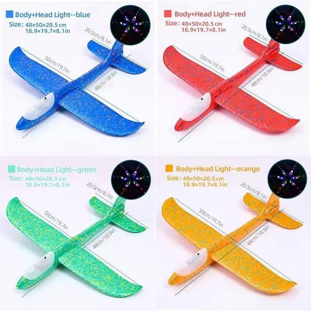 33cm Big Flash Glider Foam Plane – LED Light-Up Flying Toy for Kids, Outdoor Throwing Plane