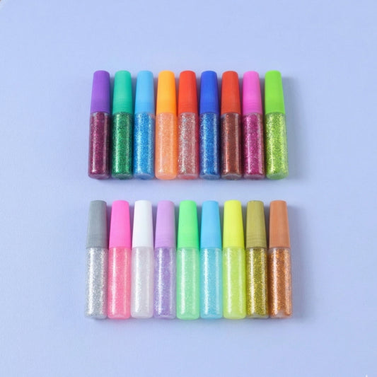 18 Assorted Color Glitter Glue Pens Set For Art Craft Decoration