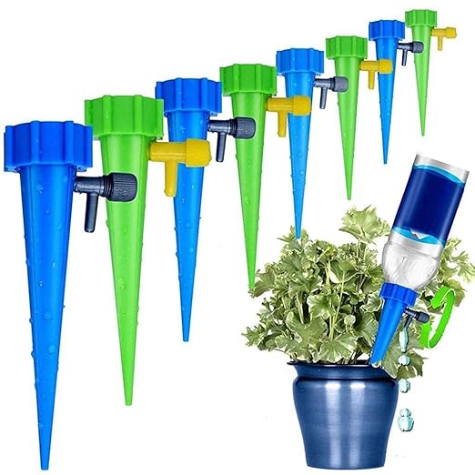 10-Piece Drip Irrigation Kit for Home Garden – Self-Watering Plant Spikes with Slow Release Valve