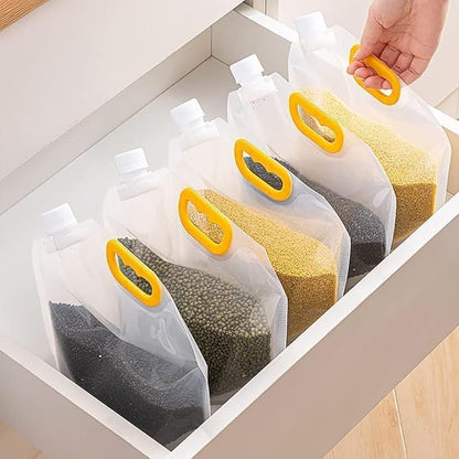 Reusable Grain Storage Bags – Airtight Food Storage Pouches for Rice, Flour & Pulses (Pack of 5)