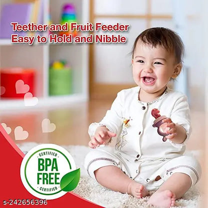 Silicone Baby Nibbler & Fruit Feeder with Cover – BPA-Free Pacifier for Newborns (Pack of 2)