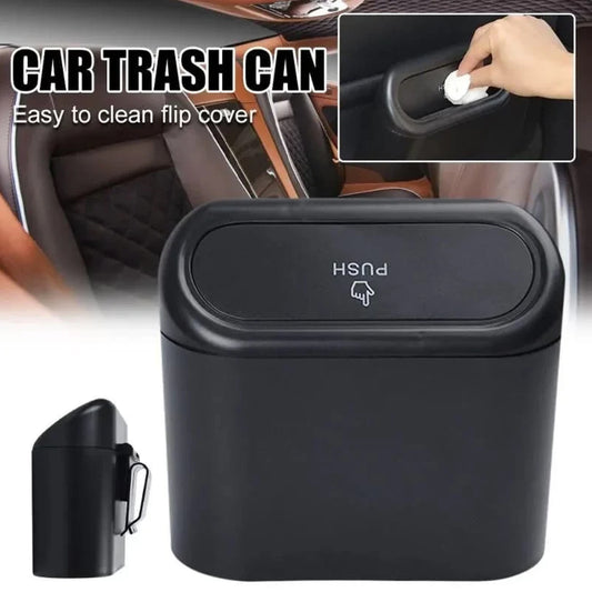 Mini Car Trash Can With Lid Waterproof Car Trash Bin Storage Box (1 Pc)
