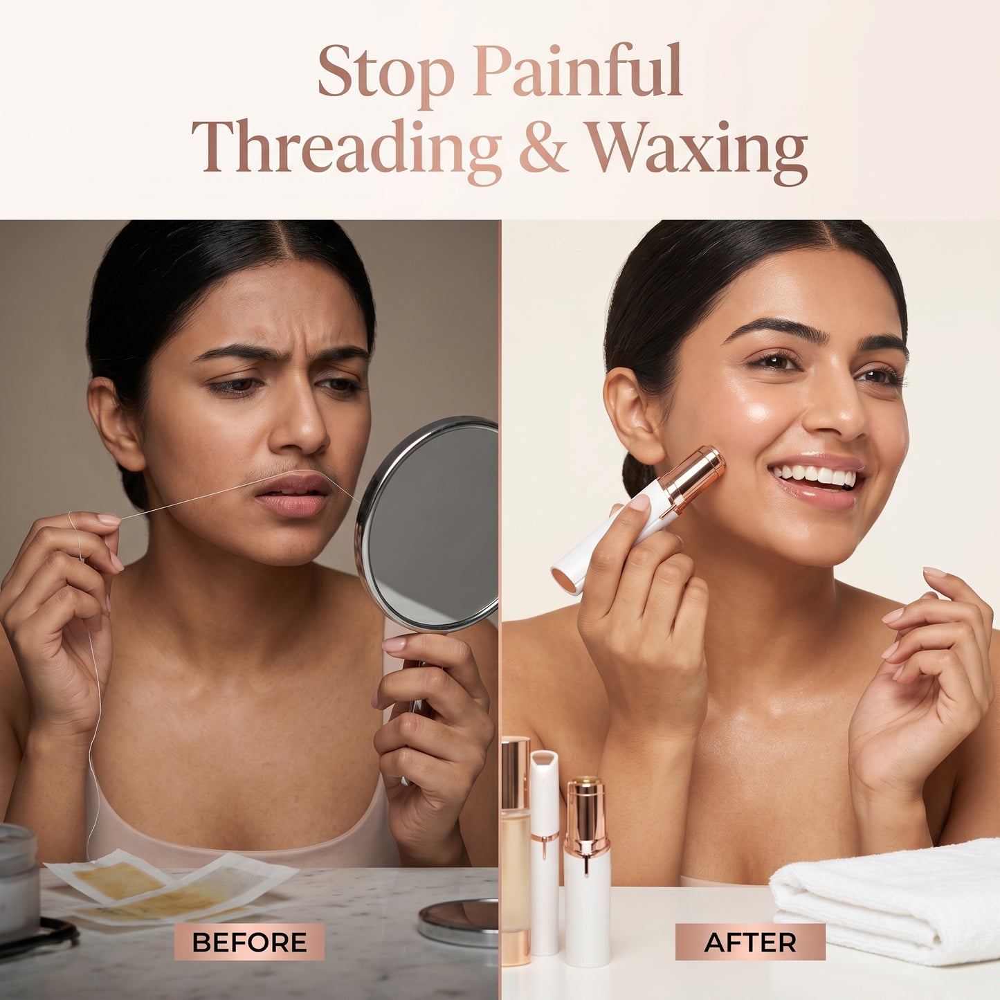 Facial Hair Remover & Eyebrow Trimmer for Women – Painless Precision Grooming