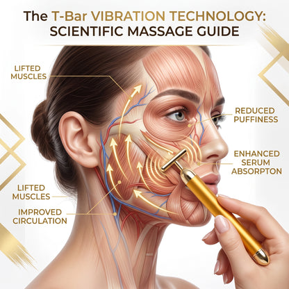 Golden Vibrating Face Massager – Skin Glow & Rejuvenation