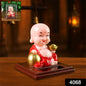 Solar Power Moving Head Buddha Statue Car Ornament (1 Pc  Mix Color)