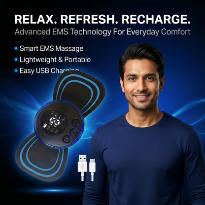 EMS Neck Massager – Portable USB Rechargeable for Pain Relief & Lymphatic Drainage