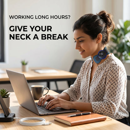 EMS Neck Massager – Portable USB Rechargeable for Pain Relief & Lymphatic Drainage