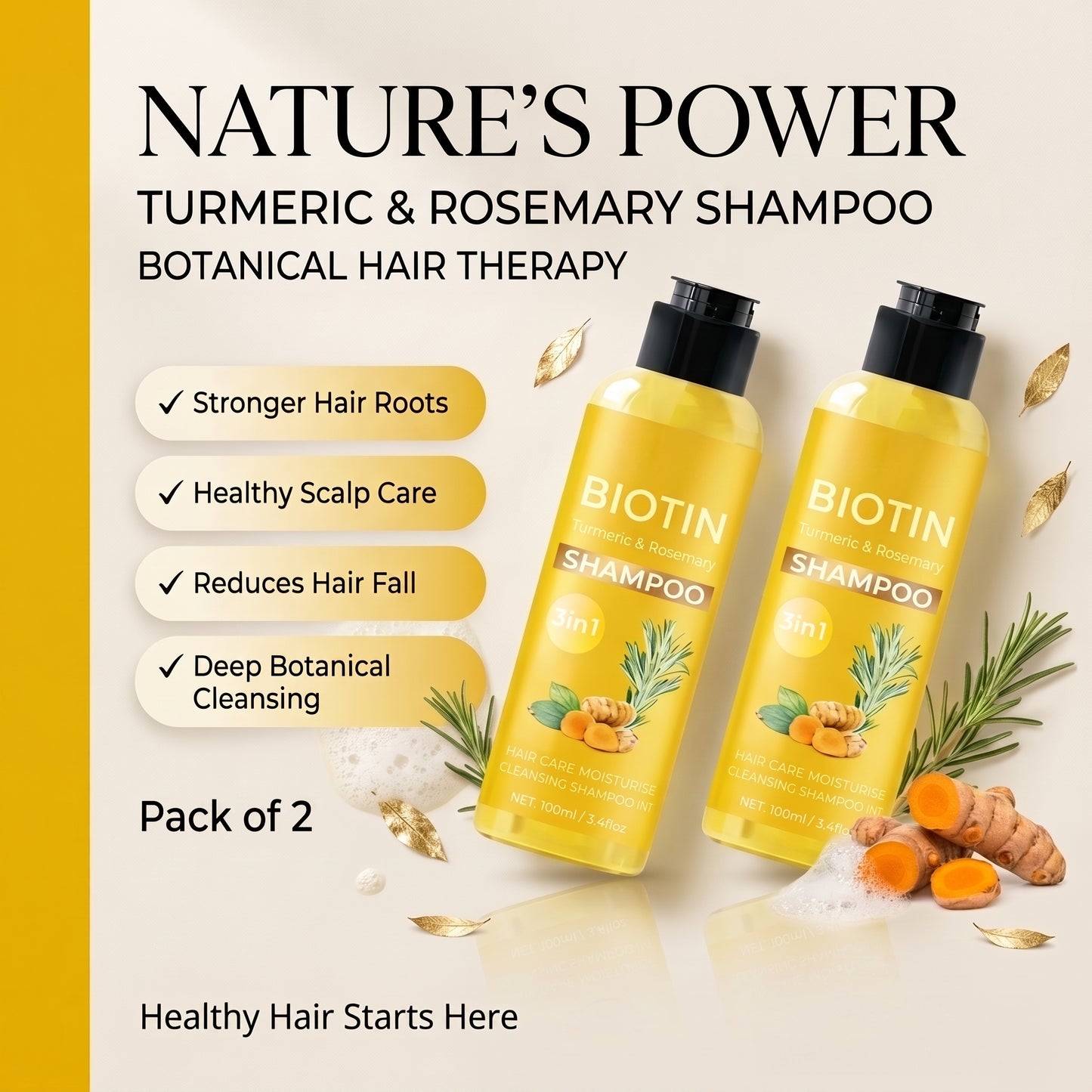 Turmeric & Rosemary Shampoo – Anti-Dandruff & Hair Growth Care