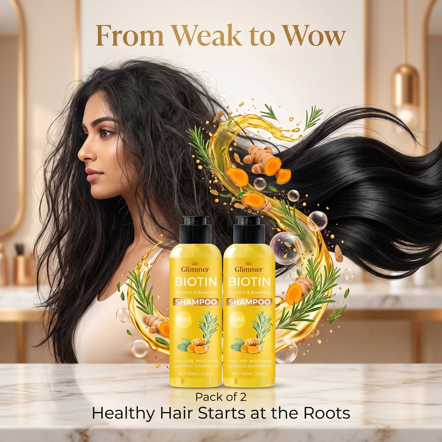 Turmeric & Rosemary Shampoo – Anti-Dandruff & Hair Growth Care