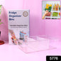 5776 Plastic Refrigerator Organizer Bins Set Of 2 Stackable Fridge Organizers With Handle Clear Organizing Food Fruit Vegetables Pantry Storage Bins For Freezer Kitchen Cabinet Organization And Storage (2 Pcs Set Mix Color)