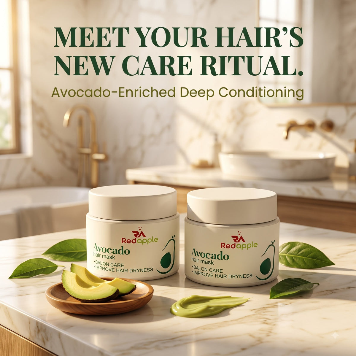 Avocado Hair Mask – Deep Conditioning Treatment for Dry & Damaged Hair (Pack of 2)