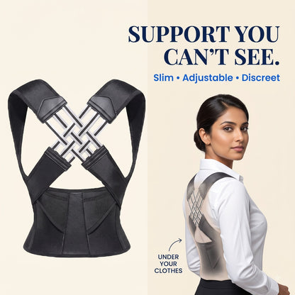 Back Brace Posture Corrector for Men & Women – Adjustable Invisible Support Belt