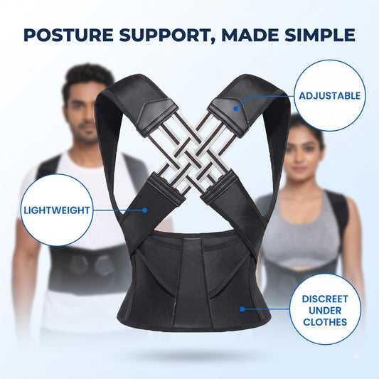 Back Brace Posture Corrector for Men & Women – Adjustable Invisible Support Belt