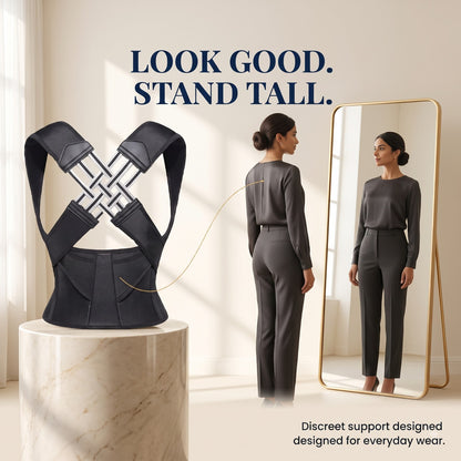 Back Brace Posture Corrector for Men & Women – Adjustable Invisible Support Belt