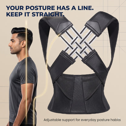 Back Brace Posture Corrector for Men & Women – Adjustable Invisible Support Belt