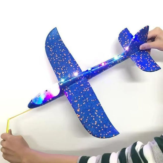 33cm Big Flash Glider Foam Plane – LED Light-Up Flying Toy for Kids, Outdoor Throwing Plane