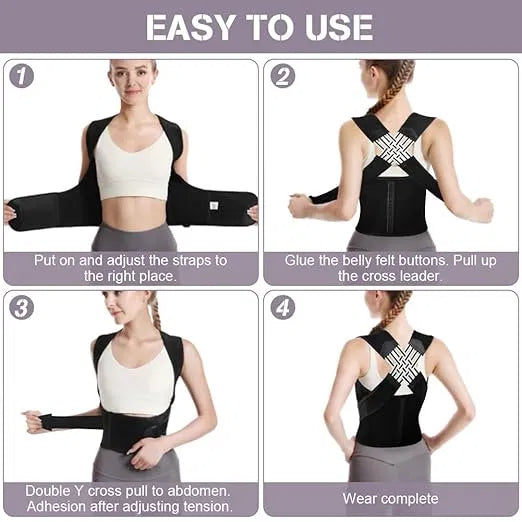Back Brace Posture Corrector for Men & Women – Adjustable Invisible Support Belt