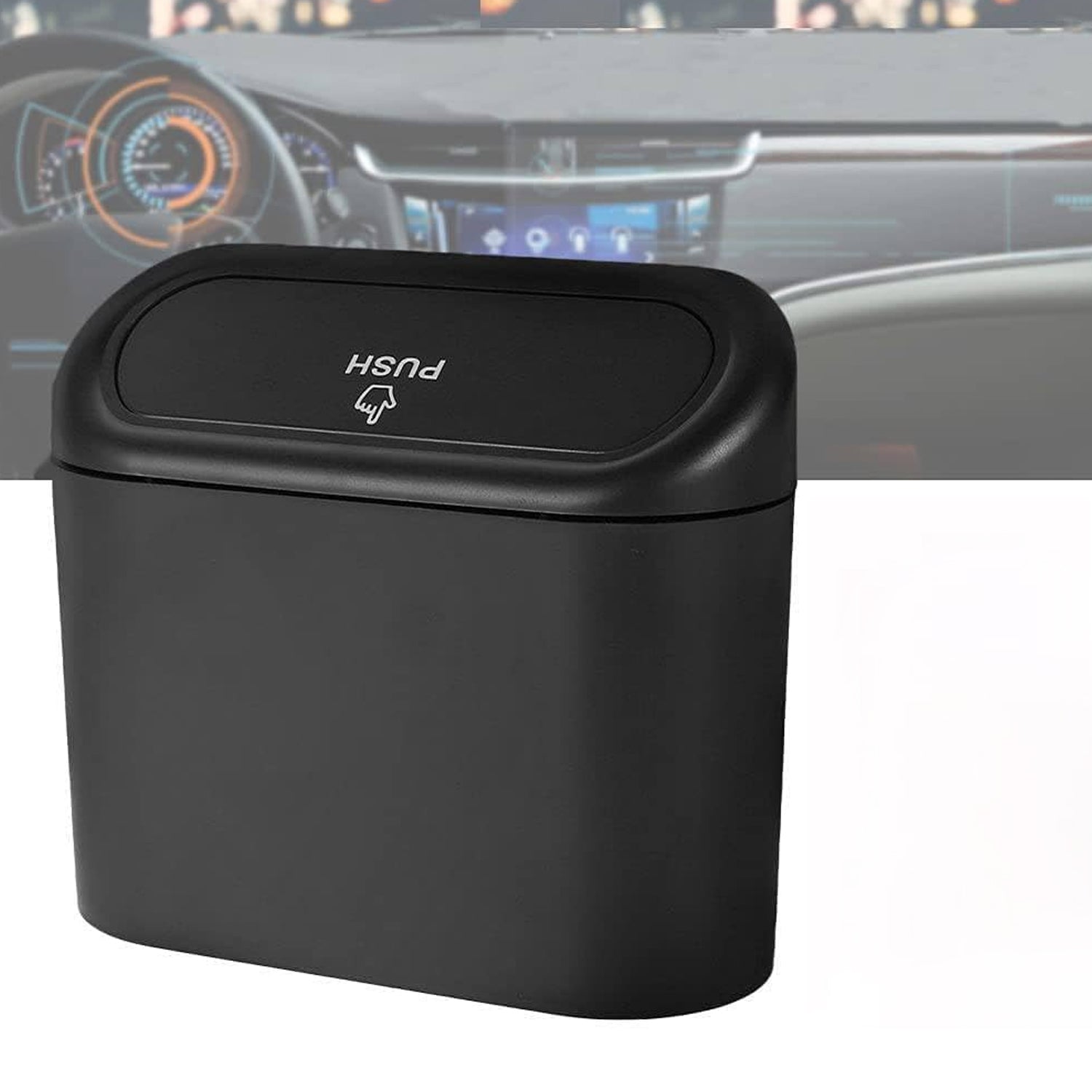 Mini Car Trash Can With Lid Waterproof Car Trash Bin Storage Box (1 Pc)